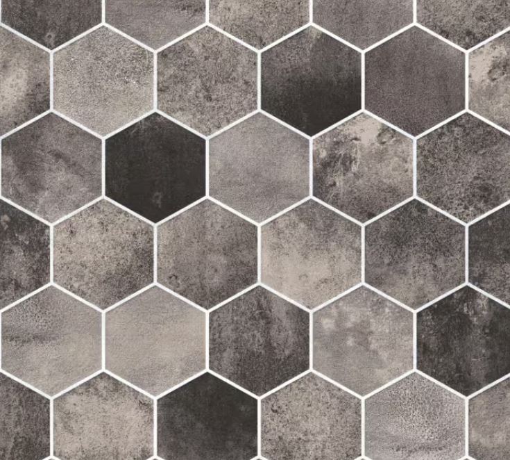 HEXA NERO – 400 x 400mm – 12mm Glazed Outdoor Tiles